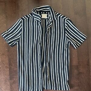 Todd Snyder Navy and White Striped Shirt